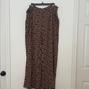 Shade & Shore Leopard Print Swim Coverup Wide Leg Pants size XL